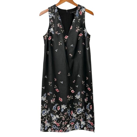 BCBG Maxazria Faux Leather Hadley Tunic Embroidered Long Black Boho Goth Size S - Picture 14 of 14